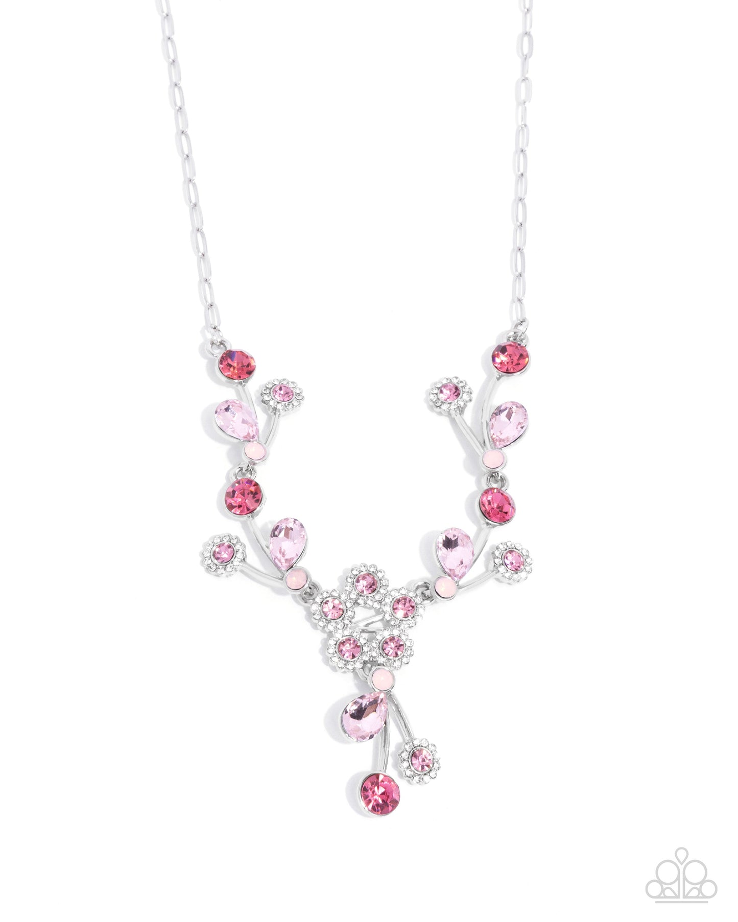 Blossom Queen - Pink Rhinestone Flower Necklace - Paparazzi Accessories