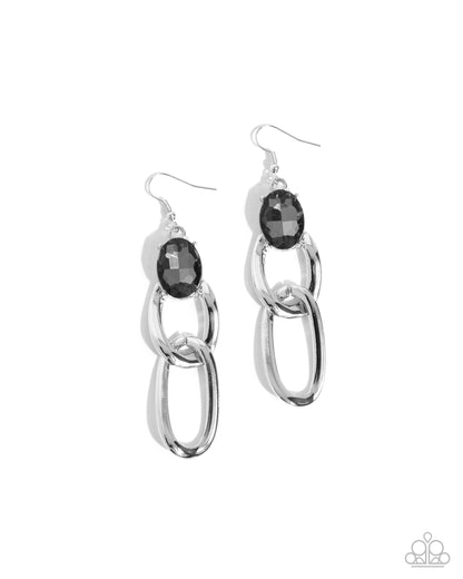 Lavish Loyalty - Silver Link Fishhook Earrings - Paparazzi Accessories