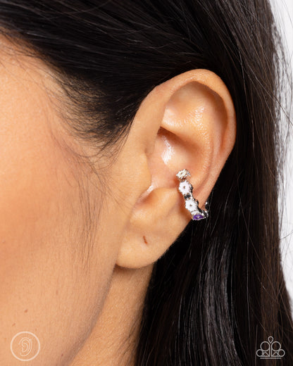 Darling Daydream - Multi Flower Ear Cuff Earrings - Paparazzi Accessories