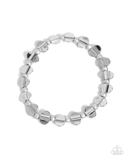 Worldwide Whimsy - Silver Stretchy Bracelet - Paparazzi Accessories