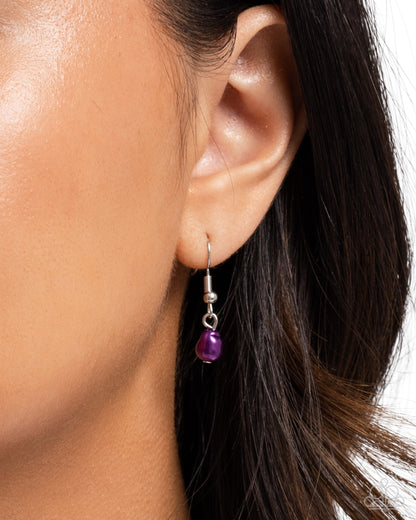 Flourishing Finale - Purple Pearl & Silver Snake Chain Necklace - Paparazzi Accessories