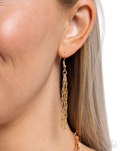 Ready for Fame - Gold & Copper Layered Chain Sun & Moon Pendant Necklace - Paparazzi Accessories