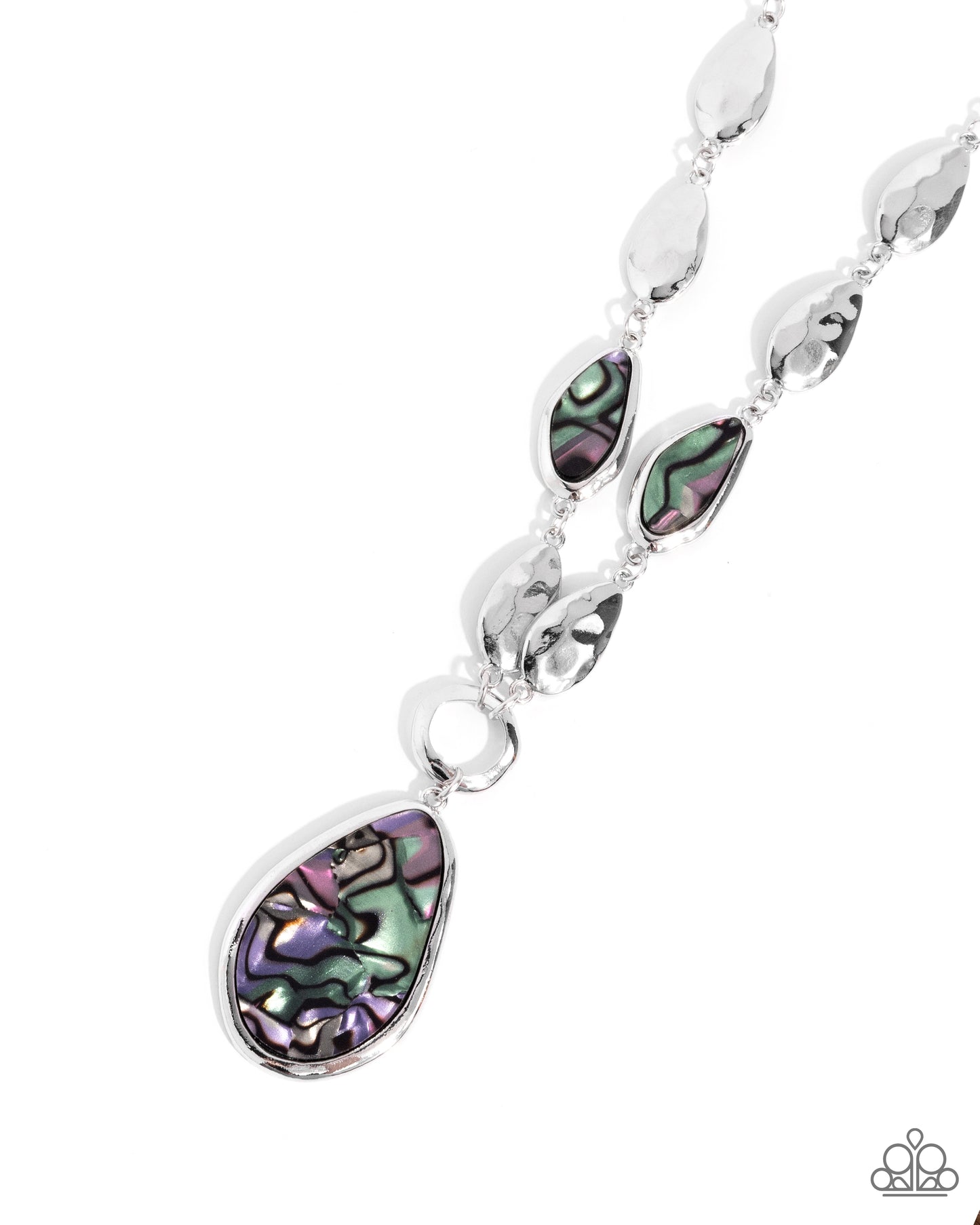 Abstract Abalone - Multi Shell Pendant Silver Necklace - Paparazzi Accessories