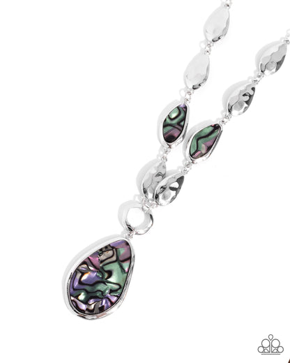 Abstract Abalone - Multi Shell Pendant Silver Necklace - Paparazzi Accessories