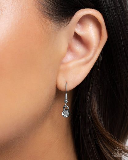 Eternal Efflorescence - Pink Painted Flowers Silver Necklace - Paparazzi Accessories