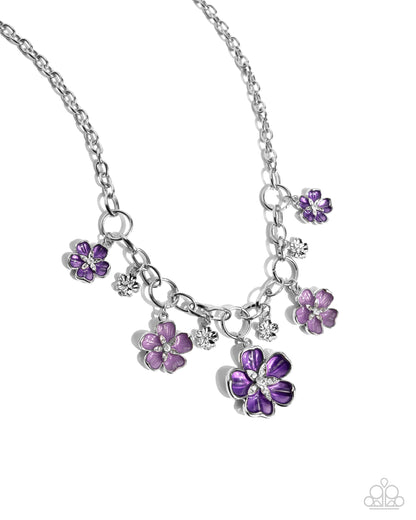 Secretive Sprig - Purple Flower Necklace - Paparazzi Accessories