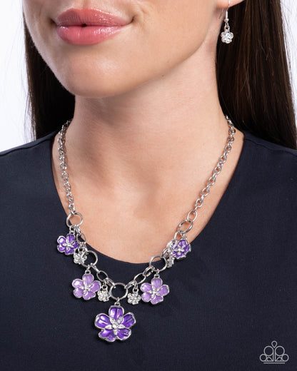 Secretive Sprig - Purple Flower Necklace - Paparazzi Accessories