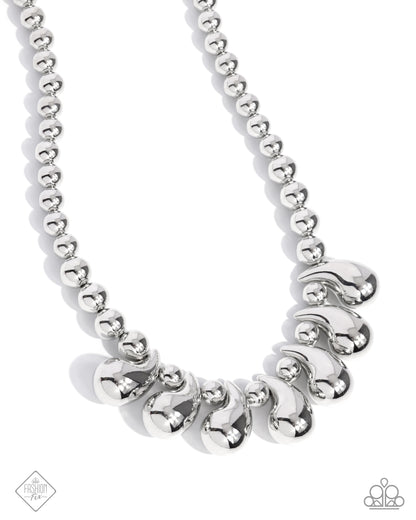 Raindrop Rebel - Silver Necklace - Paparazzi Accessories