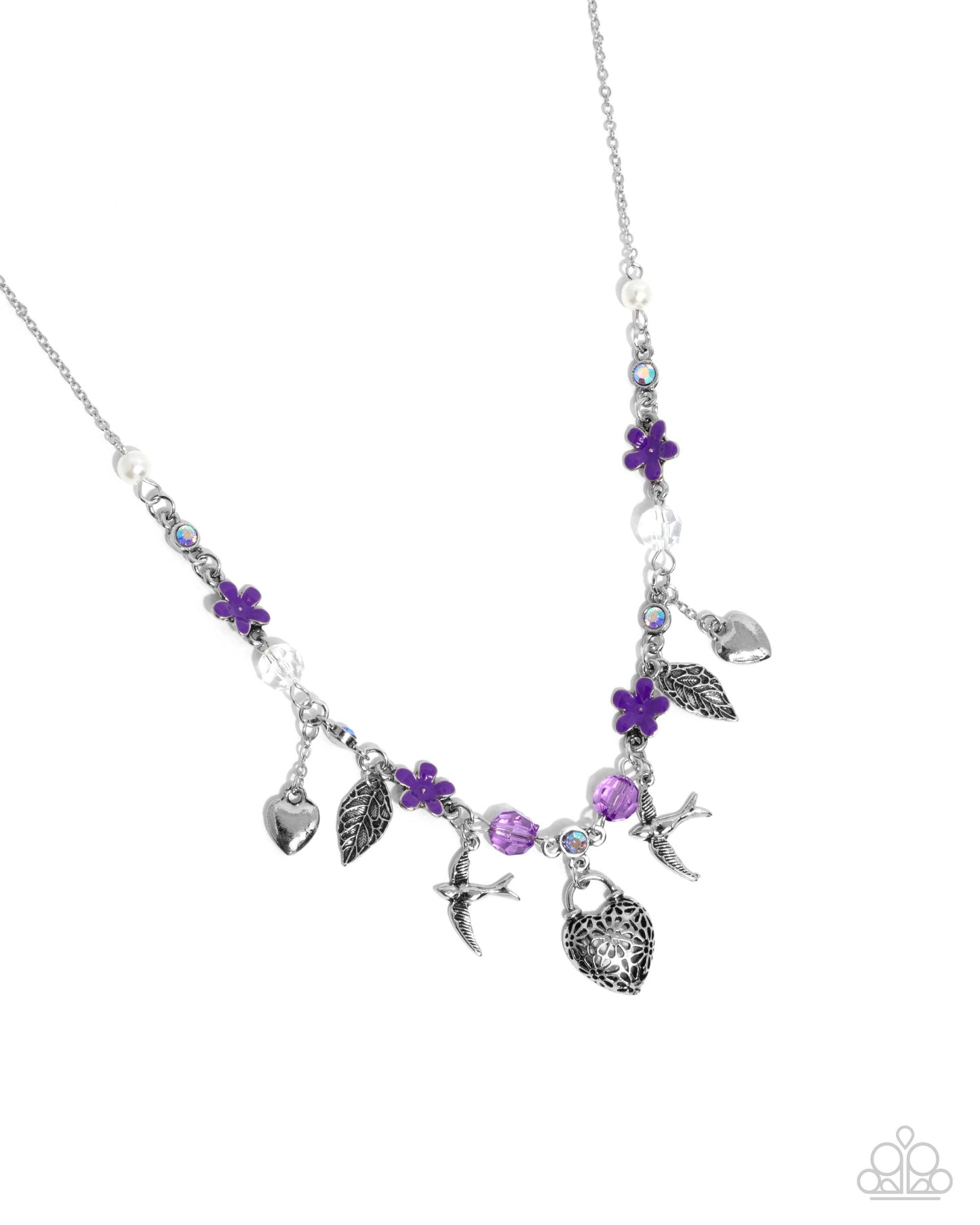 Flight of the Sparrow - Purple Iridescent Necklace - Paparazzi Accessories