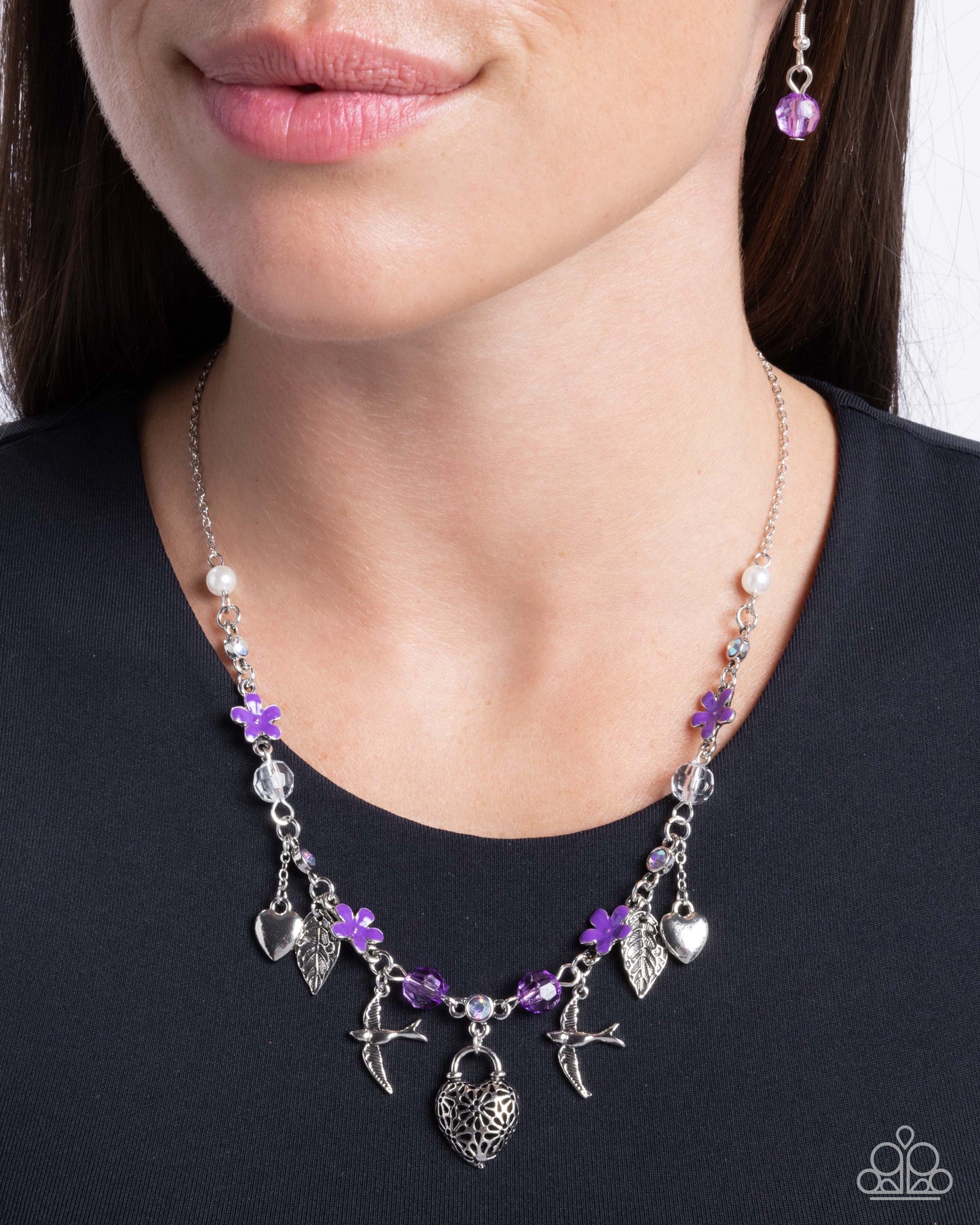 Flight of the Sparrow - Purple Iridescent Necklace - Paparazzi Accessories