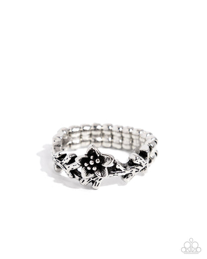 Kind Gesture - Silver Flower Ring - Paparazzi Accessories