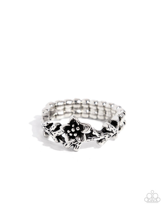 Kind Gesture - Silver Flower Ring - Paparazzi Accessories