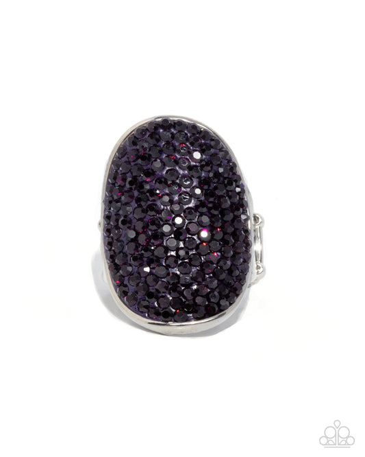 Exaggerated Elitist - Purple Rhinestone Silver Ring - Paparazzi Accessories