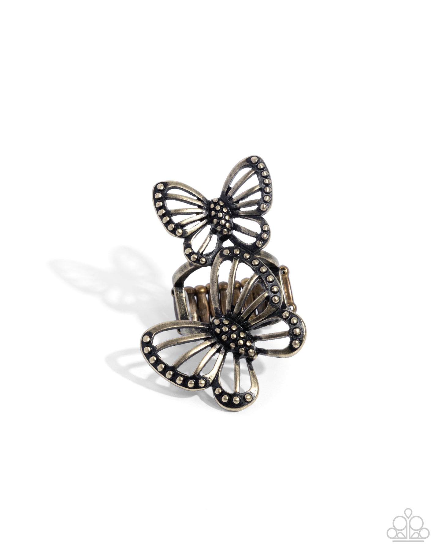 Windborne Whimsy - Brass Butterfly Ring - Paparazzi Accessories