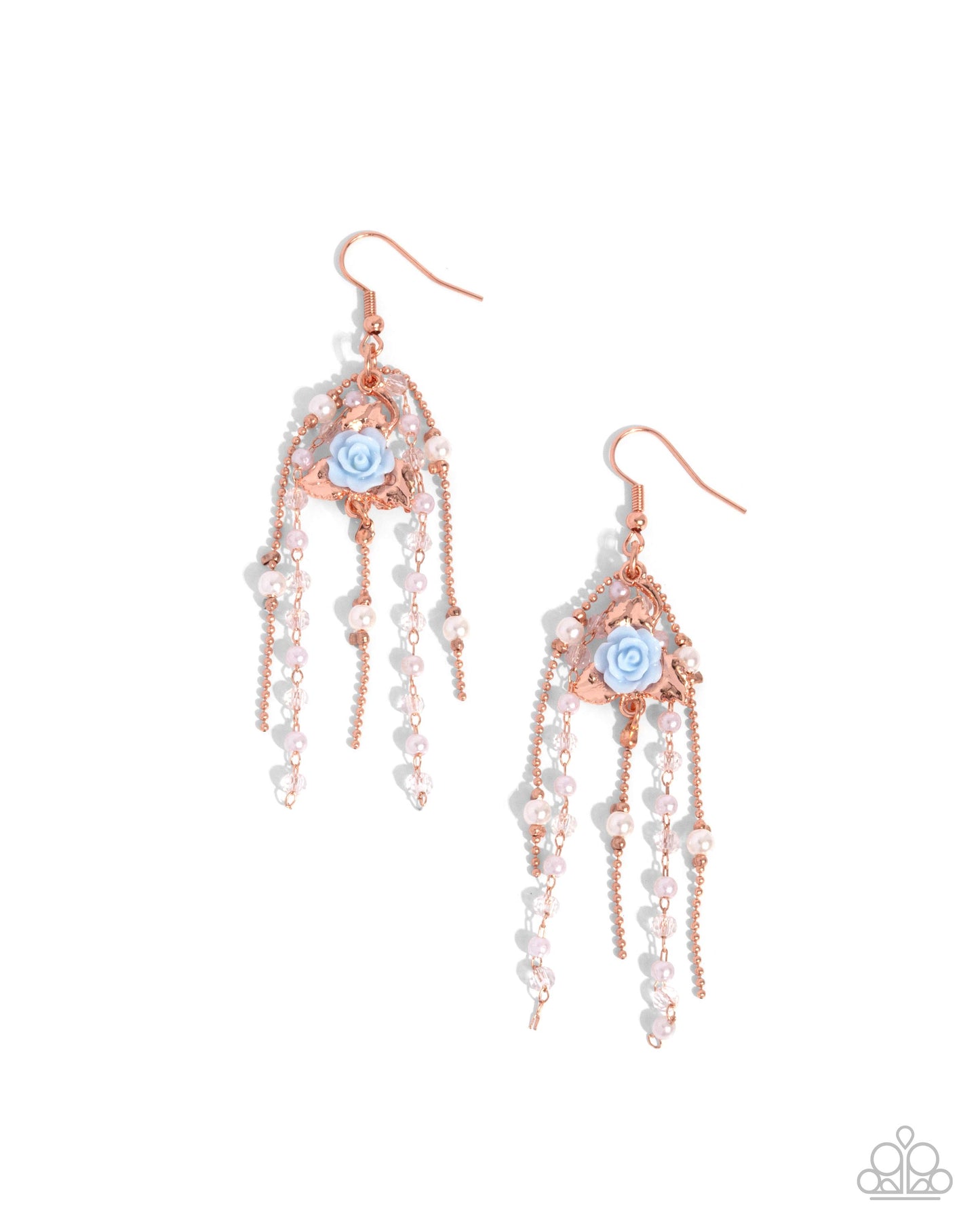 The Toast of the Ton - Copper and White Pearl Fishhook Earrings - Paparazzi Accessories