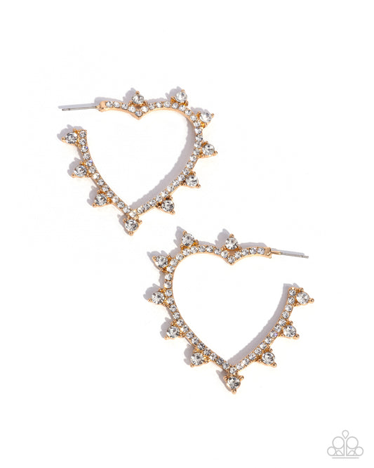Excessive Elevation - Gold Heart Hoop Earrings - Paparazzi Accessories