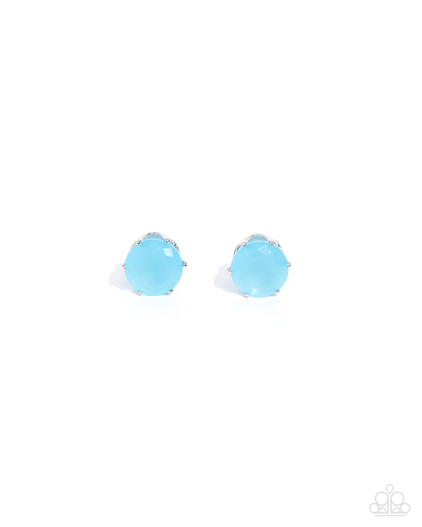 Simply Sublime - Blue Cubic Zirconia Silver Post Earrings - Paparazzi Accessories