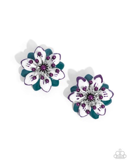 Dimensional Dowry - Multi Flower Post Earrings - Paparazzi Accessories