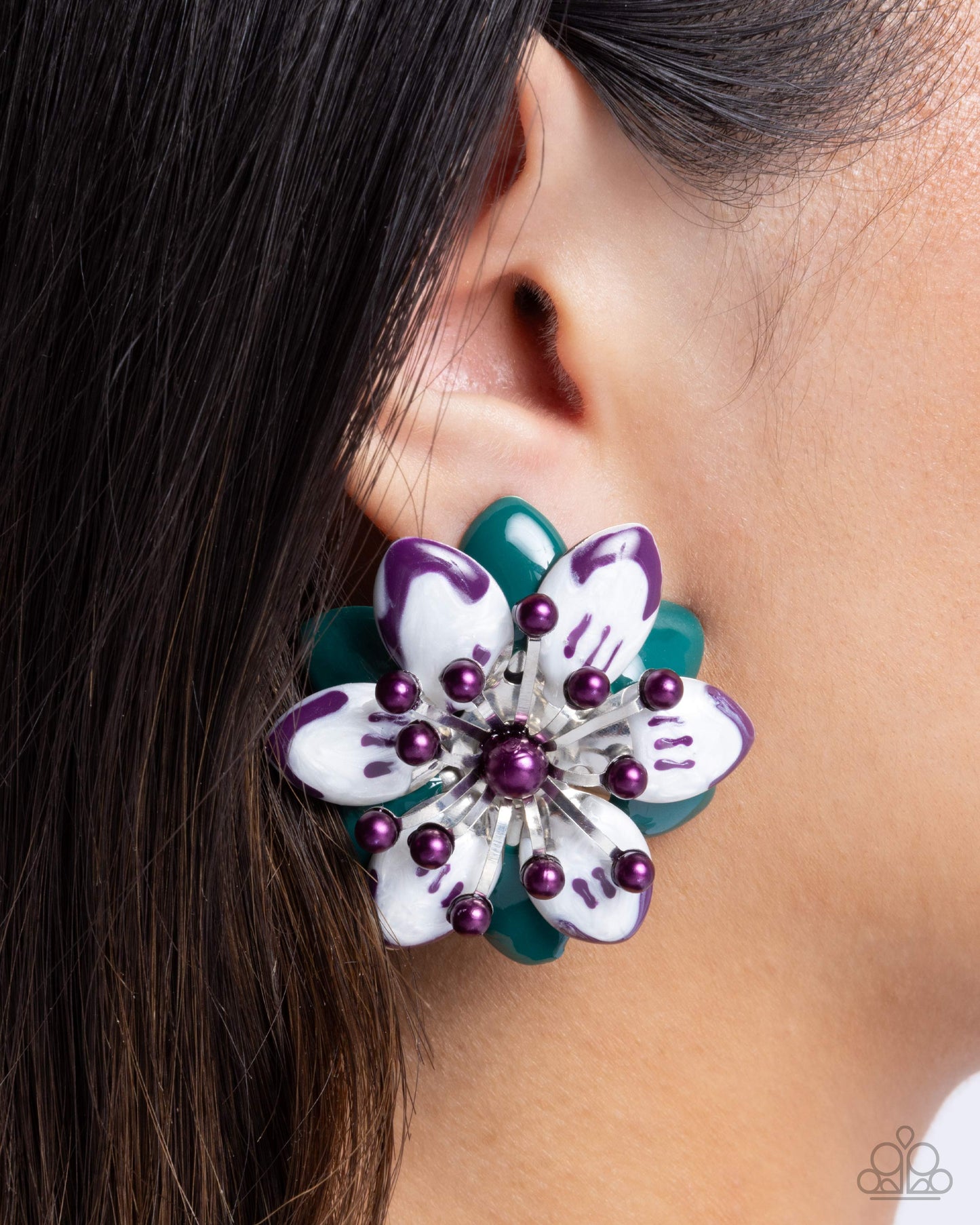 Dimensional Dowry - Multi Flower Post Earrings - Paparazzi Accessories