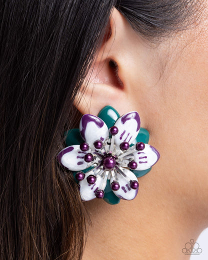 Dimensional Dowry - Multi Flower Post Earrings - Paparazzi Accessories