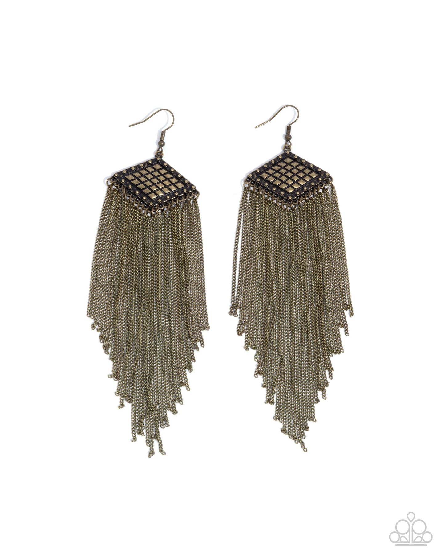 Forged Fringe - Brass Fishhook Earrings - Paparazzi Accessories