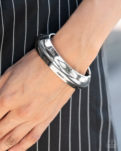 Rainy Refulgence - Silver Hinge Bracelet - Paparazzi Accessories