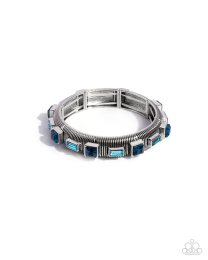 Inevitable Industry - Blue Rhinestone Bracelet - Paparazzi Accessories