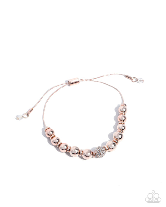 Slow and READY - Rose Gold Sliding Bead Closure Bracelet - Paparazzi Accessories