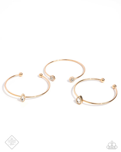 Prolific Patron - Gold Cuff Bracelets - Paparazzi Accessories