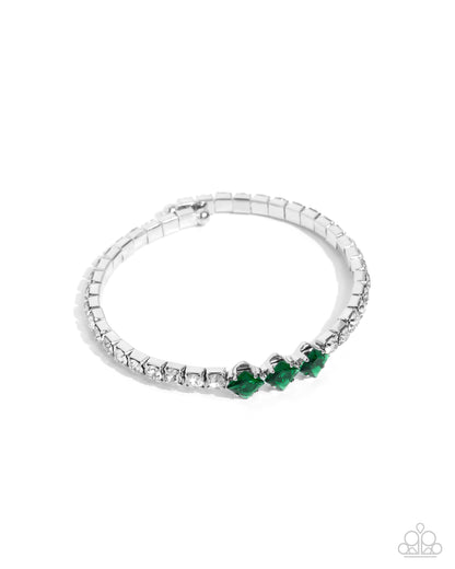 Pointed Production - Green Coil Bracelet - Paparazzi Accessories