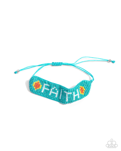 Faithful Foundation - Multi Seed Beads "FAITH" Sliding Knot Closure Bracelet - Paparazzi Accessories
