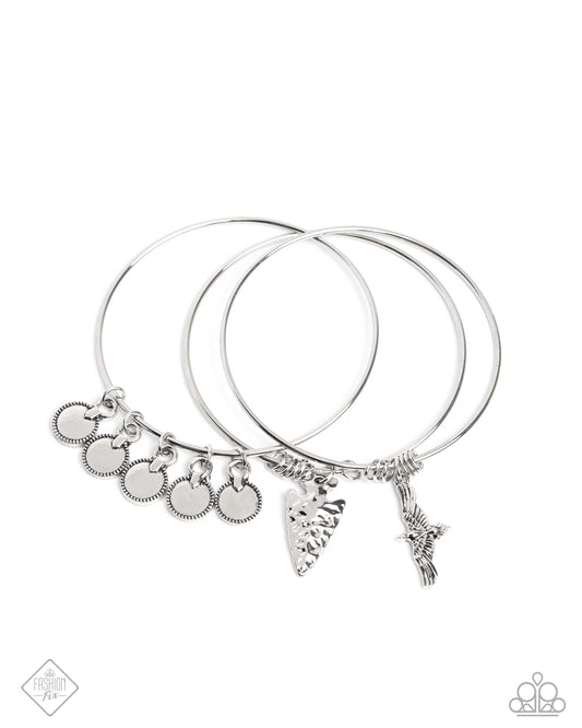 Chief of Confidence - Silver Bangle Bracelets - Paparazzi Accessories