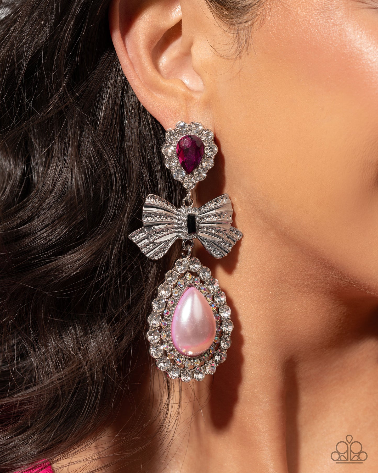 Alluring Aesthetic - Multi Rhinestone & Pearl Post Earrings - February 2025 Life of the Party Exclusive - Paparazzi Accessories