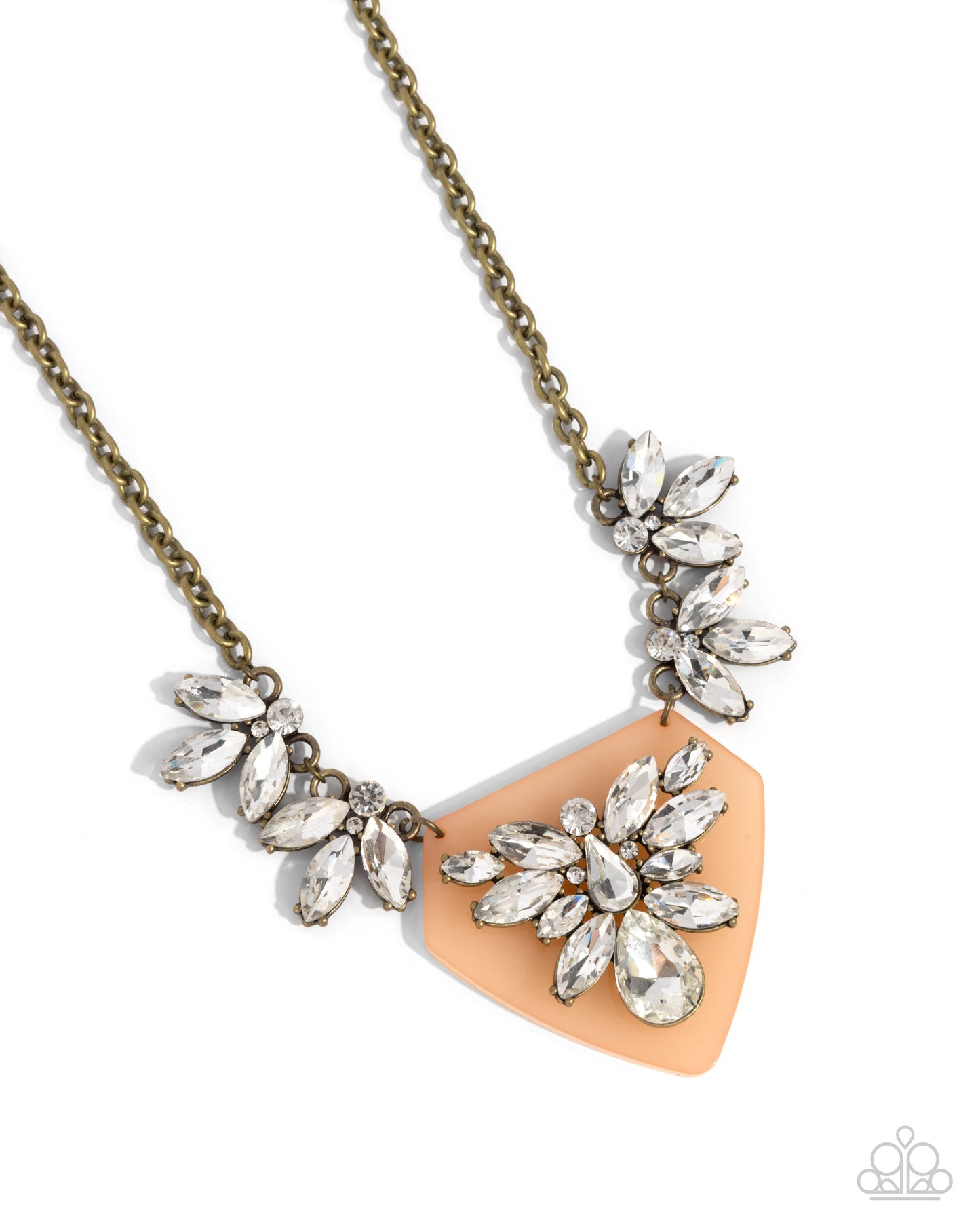 Scintillating Shield - Brass Necklace - Paparazzi Accessories