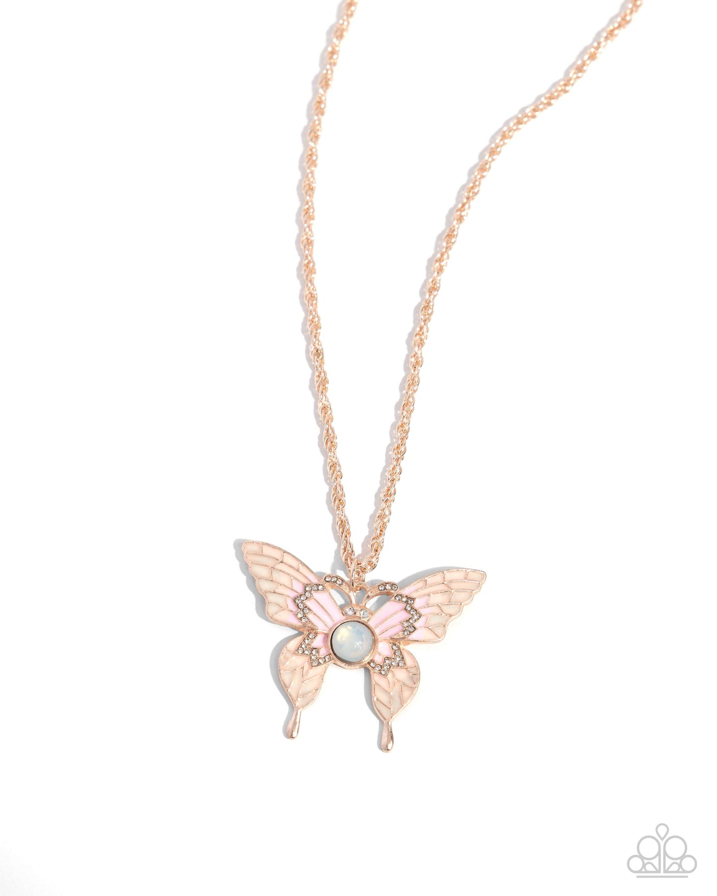 Showstopping Shuttle - Rose Gold Butterfly Pendant Necklace - Paparazzi Accessories