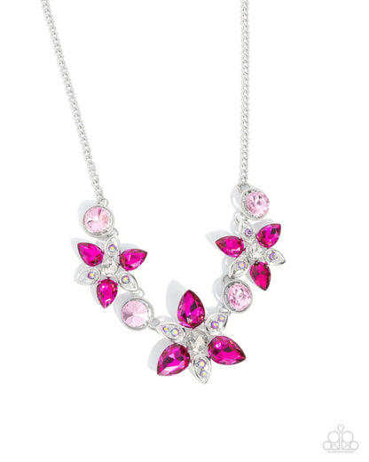 Perennial Promise - Pink Rhinestone Silver Necklace - Paparazzi Accessories