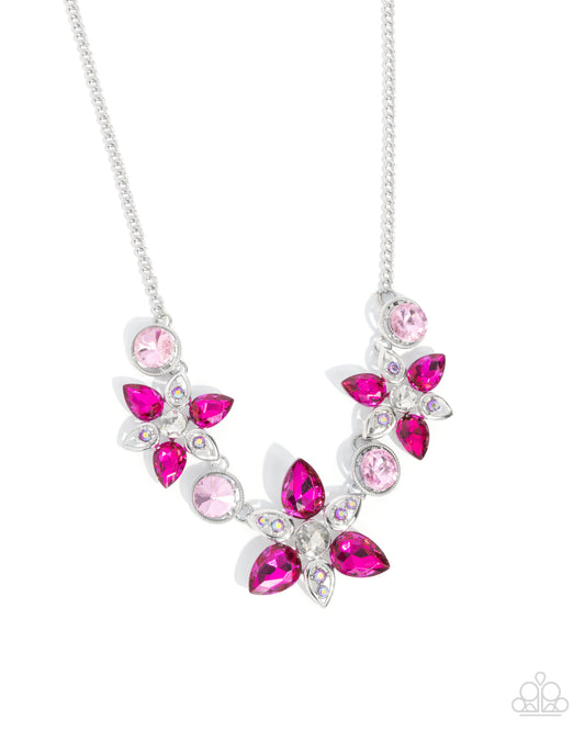 Perennial Promise - Pink Rhinestone Silver Necklace - Paparazzi Accessories