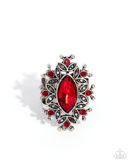 Elaborate Effect - Red Gemstone Ring - Paparazzi Accessories