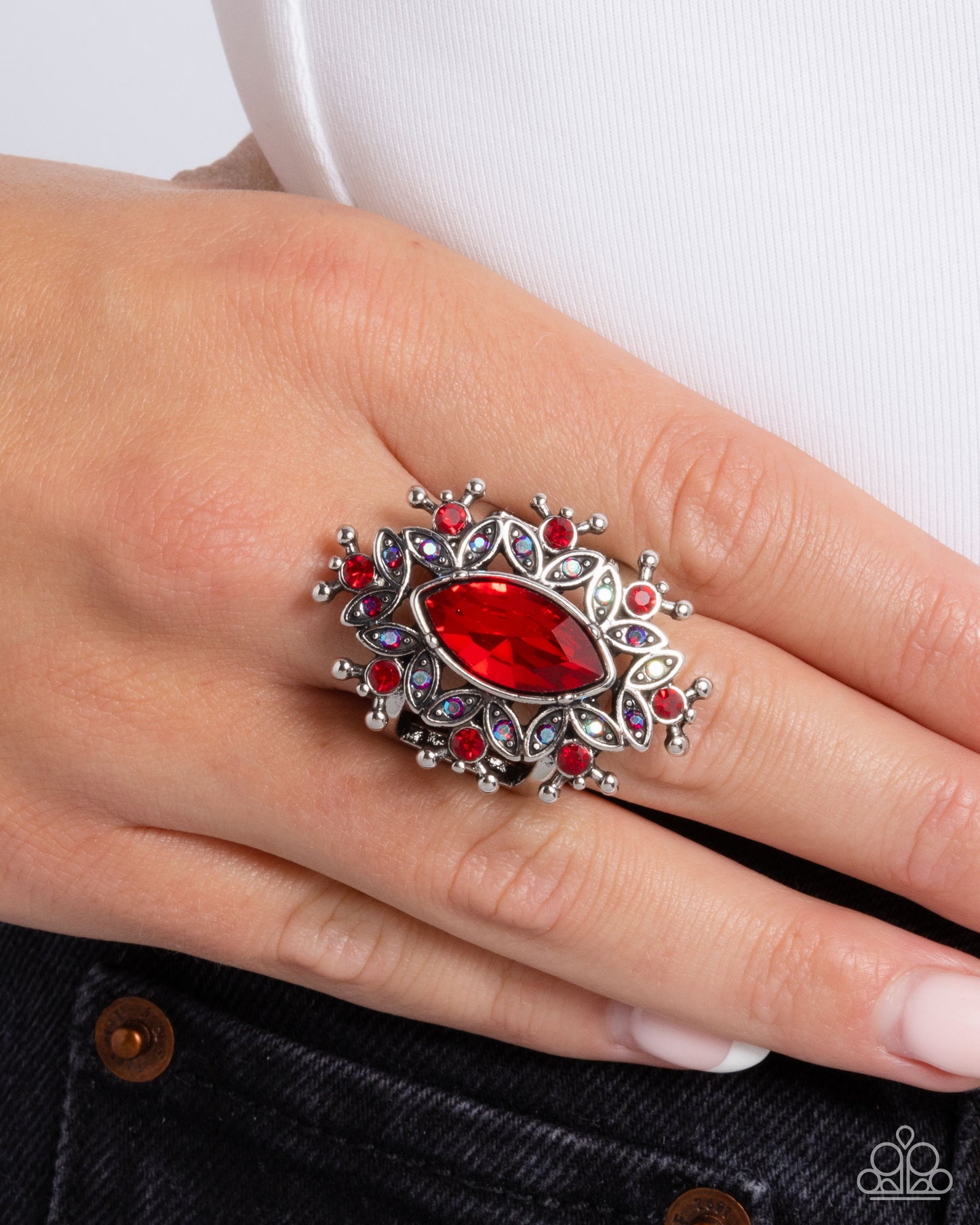 Elaborate Effect - Red Gemstone Ring - Paparazzi Accessories