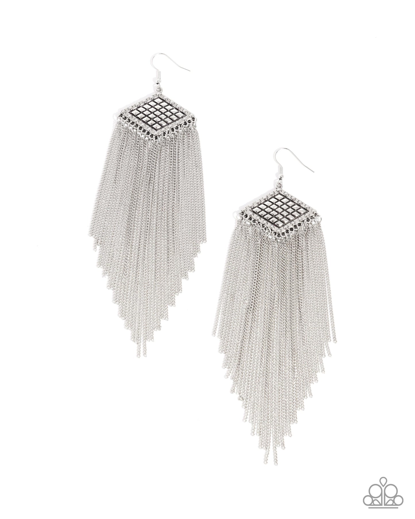 Forged Fringe - Silver Chains Fishhook Earrings - Paparazzi Accessories