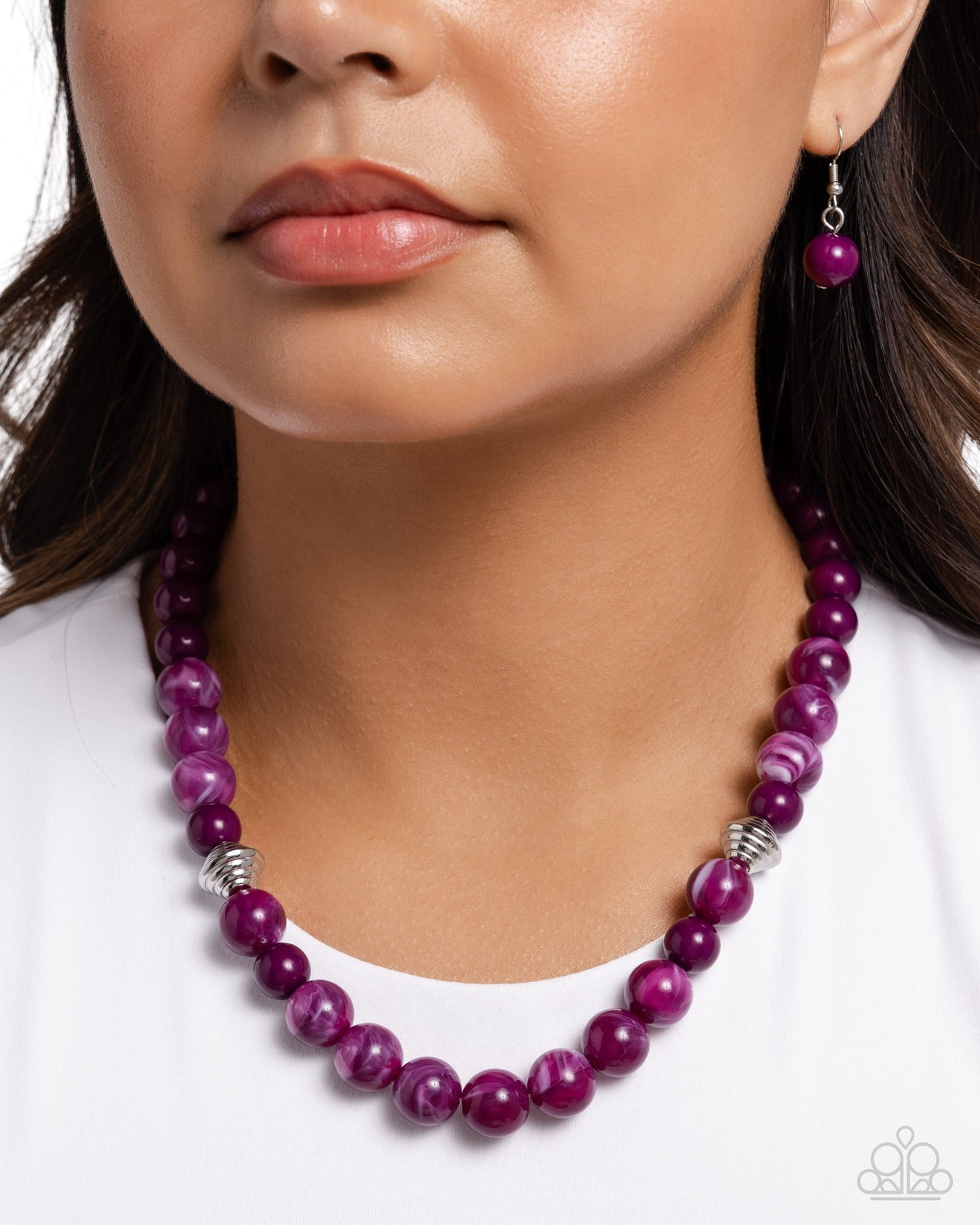 Showroom Swirl - Purple Beaded Necklace - Paparazzi Accessories
