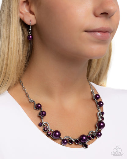 Settled Shimmer - Purple Pearl Necklace - Paparazzi Accessories