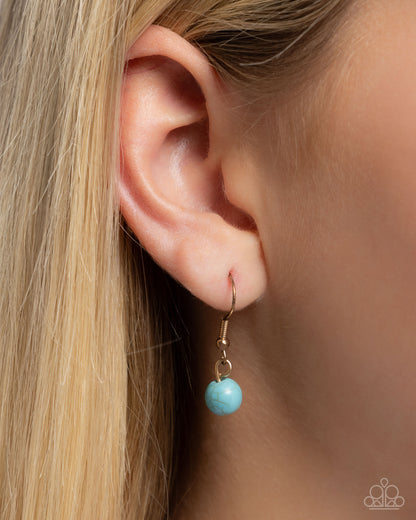 Saloon Girl - Gold Western Charms Necklace - Paparazzi Accessories