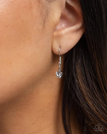 Sunburst Selfie - White Rhinestone Silver Necklace - Paparazzi Accessories