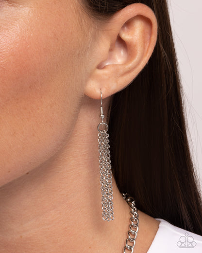 Lovely Lineup - Yellow Enamel Heart "LOVE" Silver Necklace - Paparazzi Accessories