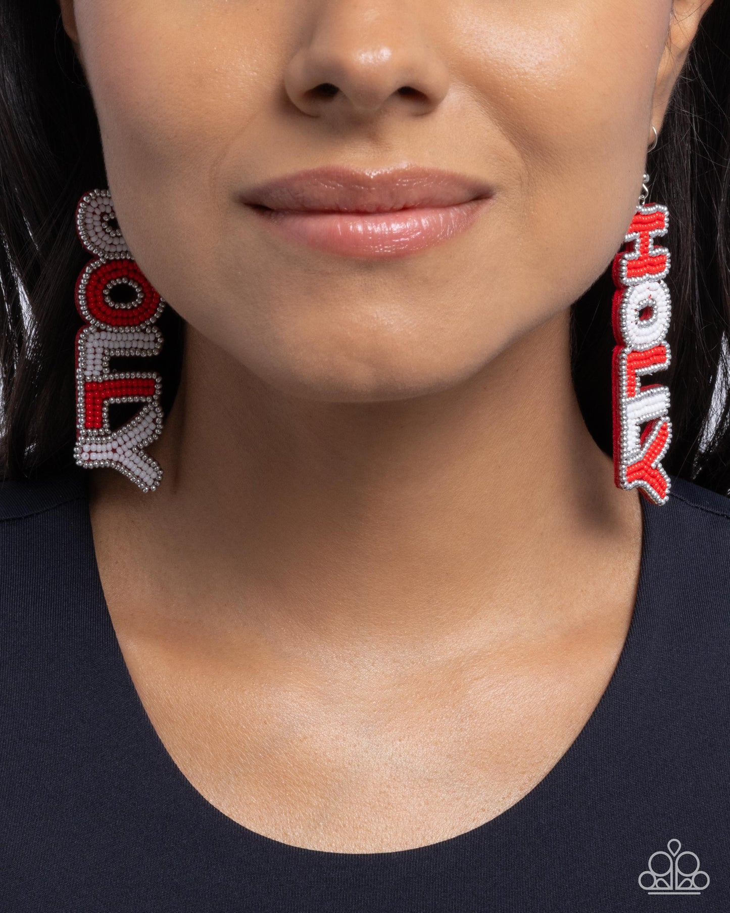 Jolly Holiday - Multi Red & White Seed Bead Holly Jolly Fishhook Earrings - Paparazzi Accessories