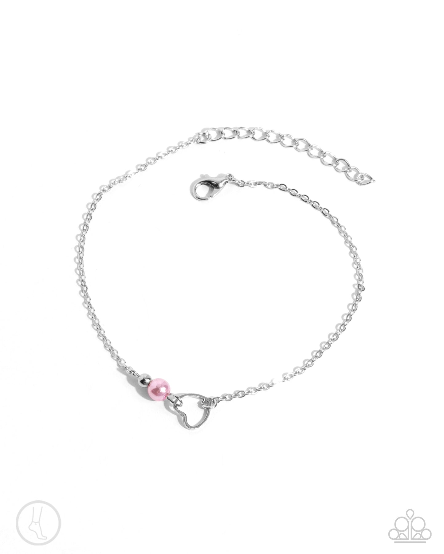 Affectionate Assertion - Pink Pearl Silver Clasp Anklet - Paparazzi Accessories