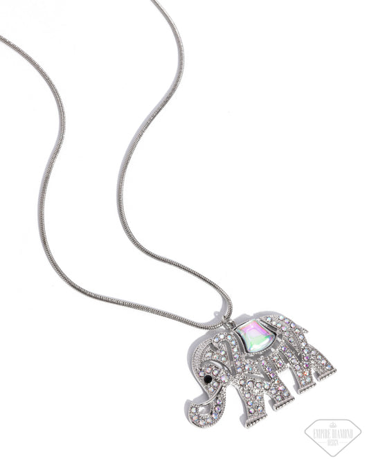 Unforgettable Shimmer - Multi Elephant Pendant Necklace - Empire Diamond Exclusive - Paparazzi Accessories