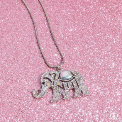 Unforgettable Shimmer - Multi Elephant Pendant Necklace - Empire Diamond Exclusive - Paparazzi Accessories