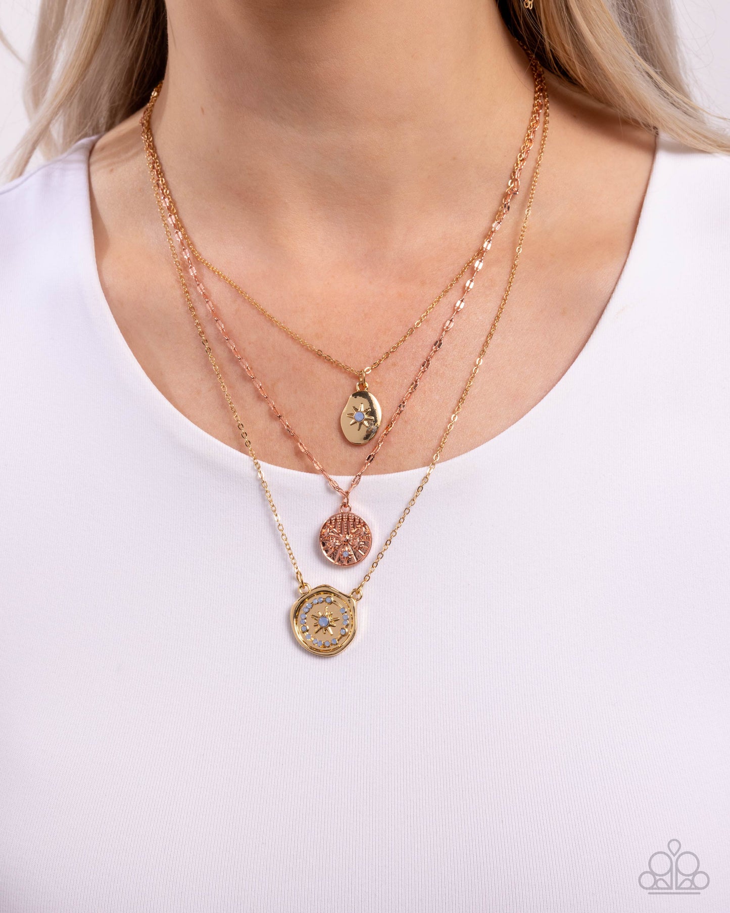 Stellar Spectacle - Multi Tiered Gold Necklace - Paparazzi Accessories
